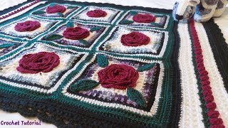 How to Crochet Victorian Style Baby Blanket - Irish Rose Granny Square. So Beautiful!