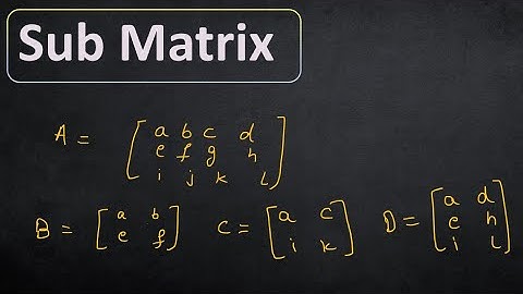 Sub Matrix | Matrices and Determinants | Master Cadre Punjab and Class 11-12th