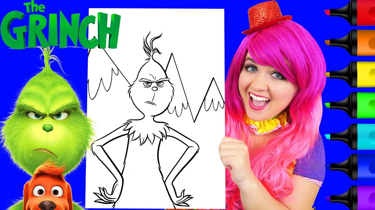 Coloring The Grinch Christmas Coloring Page Prismacolor Markers | KiMMi THE CLOWN - YouTube