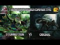 Jurassic park iii  trex vs spinosaurus comparative stop motion fight 