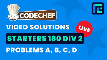 CodeChef Starters 180 | Video Solutions - A to D | by Pradyumn Kejriwal | TLE Eliminators