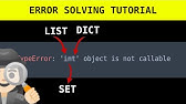 TypeError: str object is not callable Typeerror: Str Object Is Not Callable