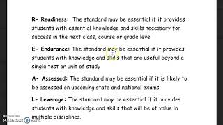 Essential Standards Chart