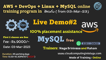 Live Demo#2 | AWS DevOps Training 03-Mar-2023 batch | Cloud Computing In Telugu | +91 9381136450