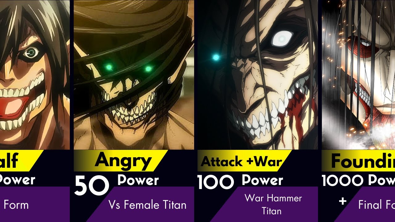 All Titan Forms Of Eren Yeager In Attack On Titan - YouTube