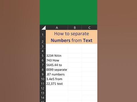 How To Separate Numbers From Text In Excel - Excel Tips & Tricks # ...