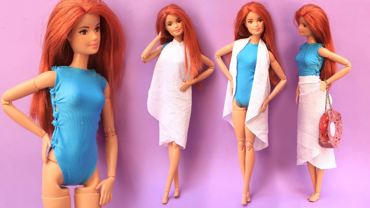 Como fazer roupas de meia para Barbie  Roupas sem cola e sem costura para  Barbie 