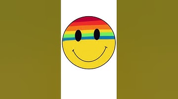 Cool rainbow Emoji drawing easy #shorts #funwax #drawing  #rainbow #emoji #howtodraw #howto #cool