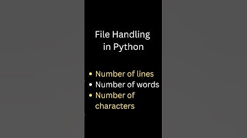 File Handling in Python | Find Number of characters, words and lines in File #python #coding