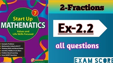 Viva Education start up mathematics class 7 || Chapter-2 Fractions Ex.2.1 || #examscore #fractions