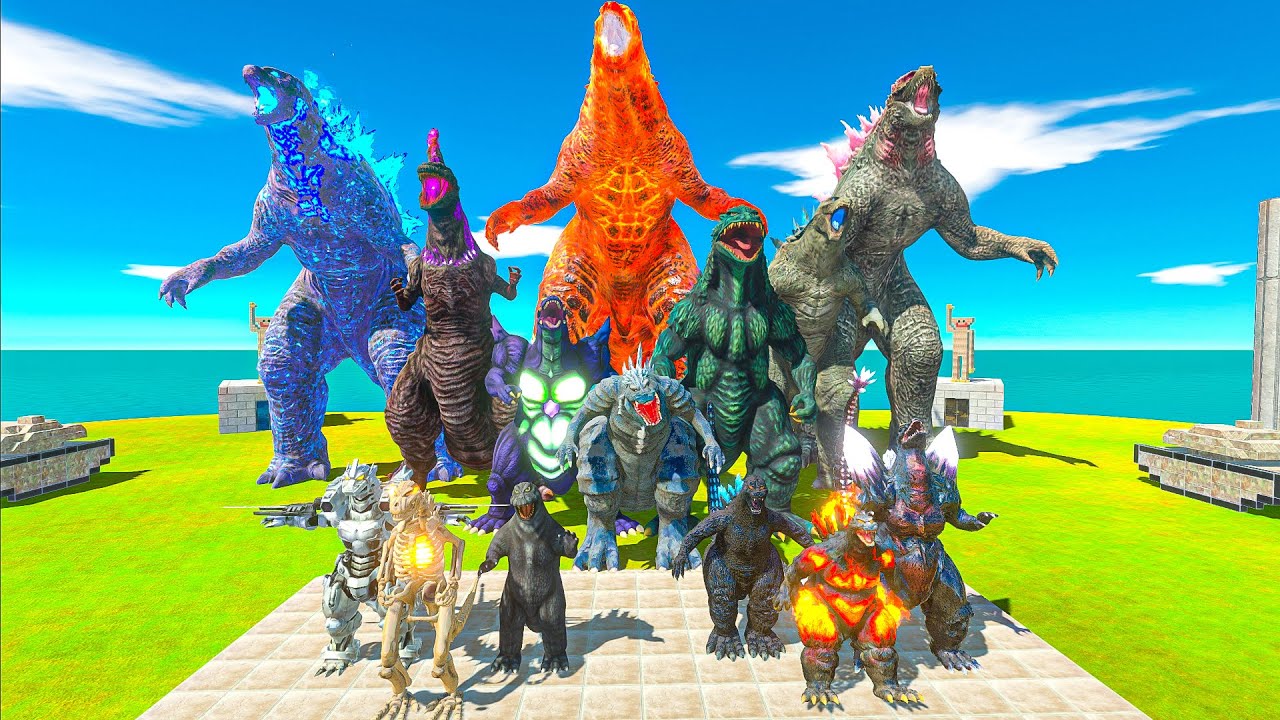 Evolution of Legendary Godzilla Size Comparison vs Team Kong - Animal Revolt Battle Simulator