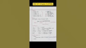 HSC ICT Chapter 4 (Hand Note)|| Web Design and Html #shorts #hsc