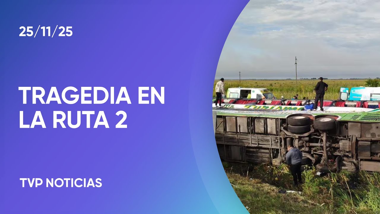 Ruta 2: dos muertos y 44 heridos tras vuelco de un micro - YouTube