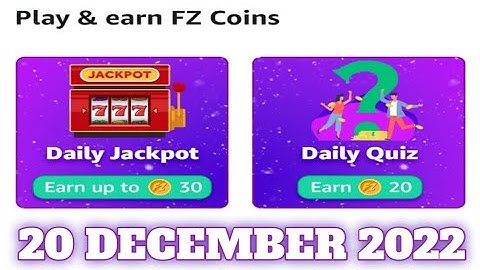 Amazon FZ Coins Quiz Answers Today|20 December 2022 | Daily Quiz Time