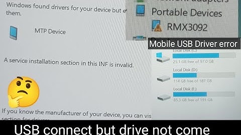 MTP Driver Problem Windows 10 | A Service Installation Section In This INF Is Invalid | USB Computer