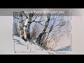 Painting Birch Trees, Real-time reposting of my first video. Peter Sheeler