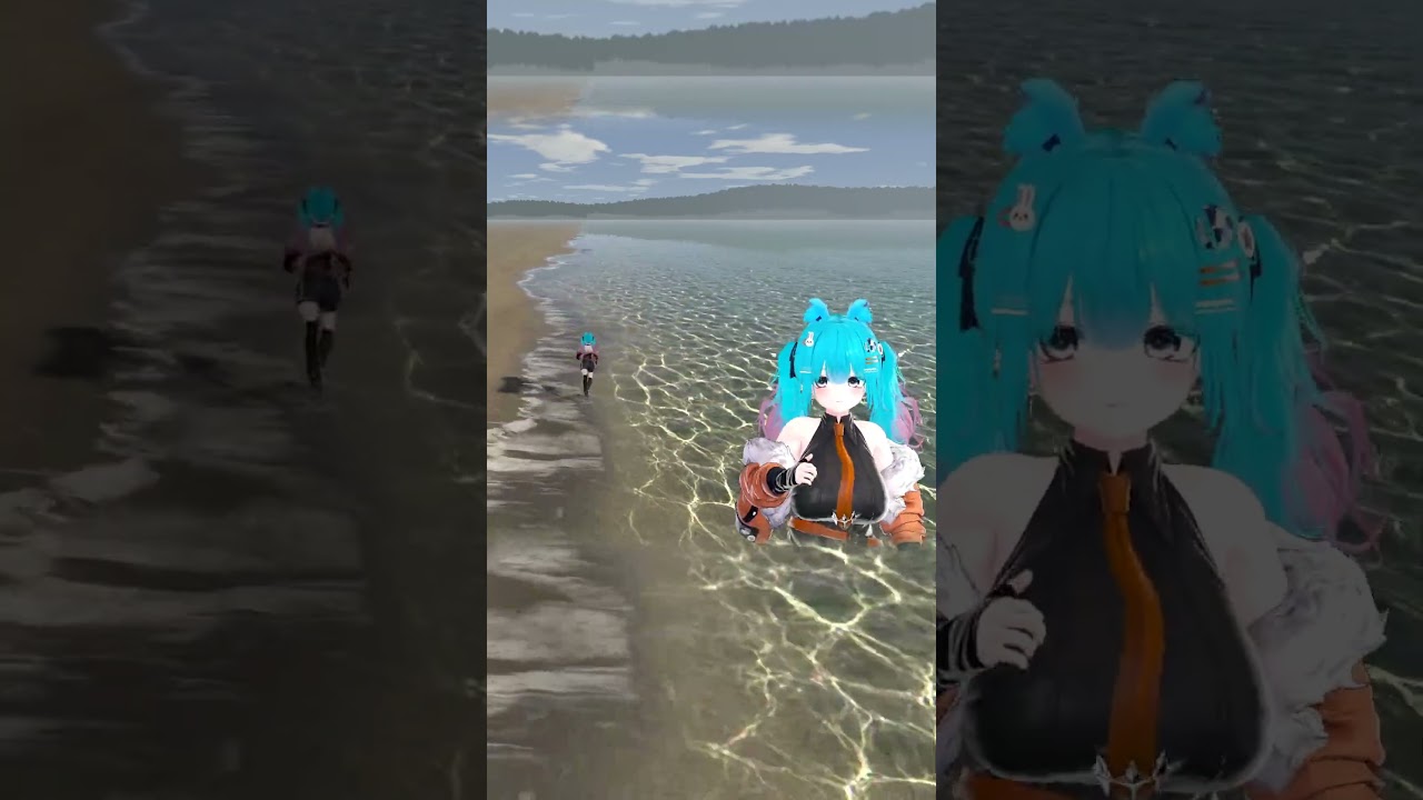 海辺を走る。 #shorts #バーチャル警備員ムーさん #VRChat #vtuber