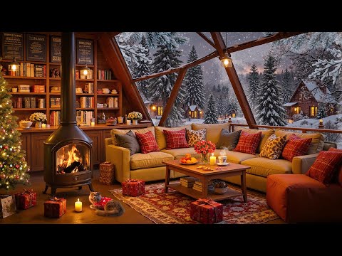 Cozy Winter Cabin Ambience Music Relaxing Smooth Jazz Fireplace Sounds For Study Time