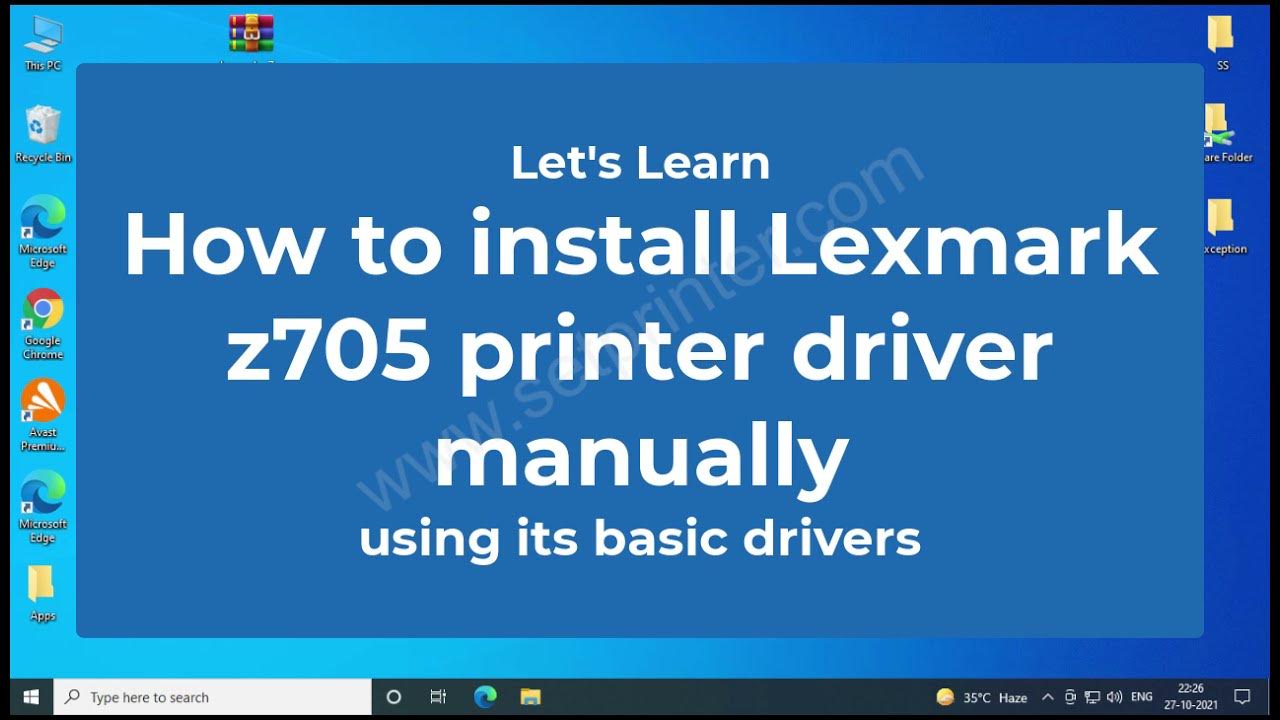 How to install Lexmark z705 printer driver manually by using its basic driver YouTube