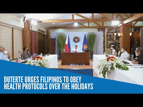 Duterte urges Filipinos to obey health protocols over the holidays