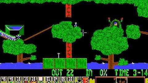 DOS Lemmings Custom Level - "Yours Treely"