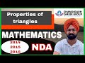 Properties of triangles 2014 2015 2016 NDA mathematics previous year questions by Sandeep Brar 