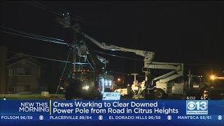 Pole Down Causes Power Outage In Citrus Heights