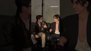 Mark Tuan talking with Kento Yamazaki | Saint Laurent Paris Fashion Week #ysl #2024 #marktuan #got7