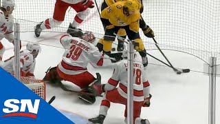 Ryan Johansen Scores After Wild Scrum In Front Of Hurricanes Goal