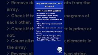 Top TCS Interview Questions 2025 (Freshers + Experienced) - Set 5 #ytshorts #shorts