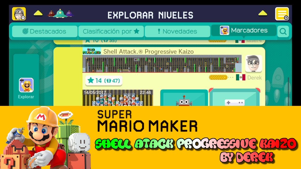 Mario Maker nivel Shell Atack Progressive Kaizo by Derek - YouTube