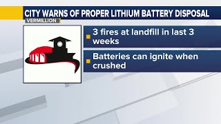 Landfill fires caused by lithium-ion batteries, City of Vermillion says