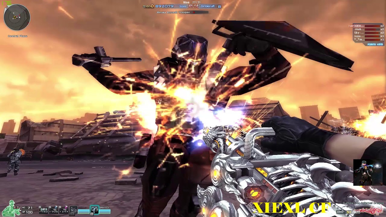 CF XIEXL:Gatling Gun-Infernal Dragon(ZM Devastated City)GamePlay