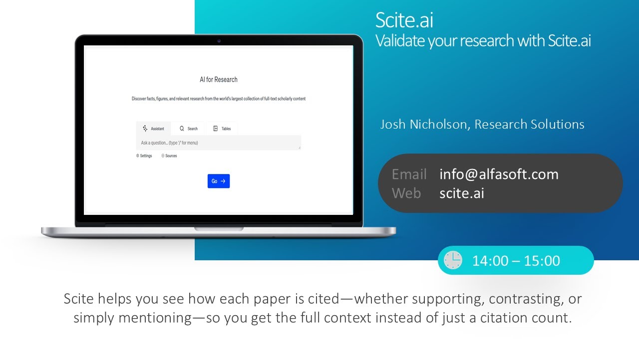 Supporting or Contradicting? Validate your research with Scite.ai (Alfasoft Online Demo Days 2025)