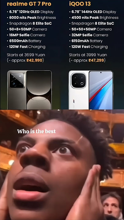 Realme gt 7 pro vs iqoo 13 comparison 😯😯 #viralvideo #shotsvideo #shortsfeed #smartphone #unboxing