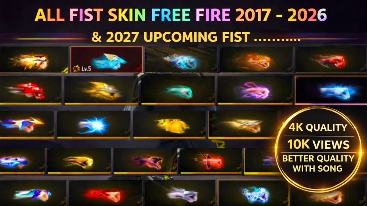 FREE FIRE ALL FIST SKIN COLLECTION (2017-2026)😱 | BEST 40 FIST SKIN ...