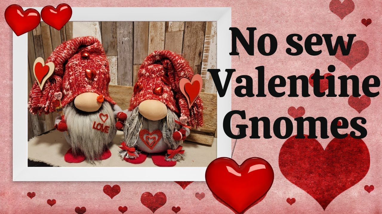 No Sew Valentine Gnomes, Lily & Lyle. How to make a Gnome.