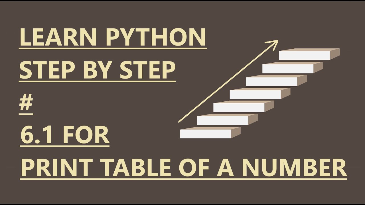 6.1 Learn Python Step by Step - For Print Table of a Number - YouTube
