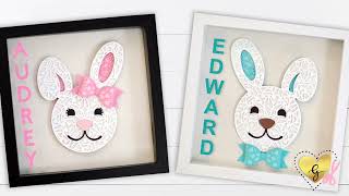 Layered Easter Bunny Mandala Shadow Box
