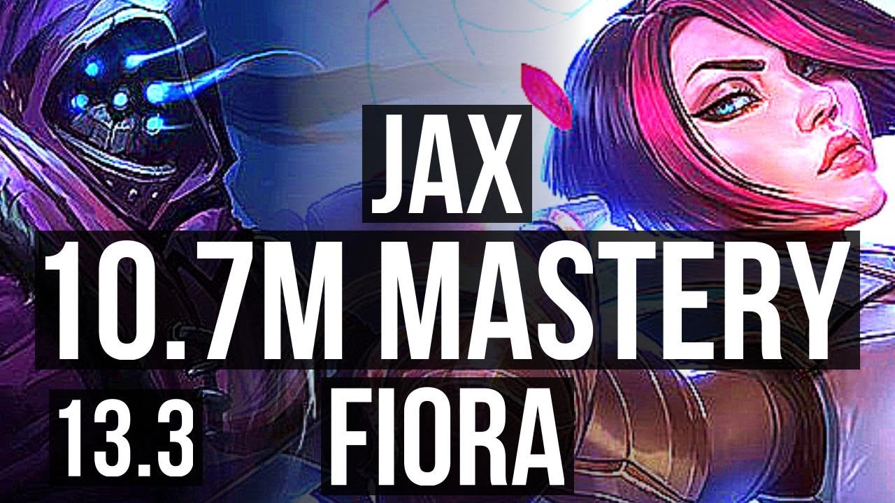 JAX vs FIORA (TOP) | 10.7M mastery, 1900+ games, 6 solo kills, Legendary, 8/2/3 | KR Master | 13.3