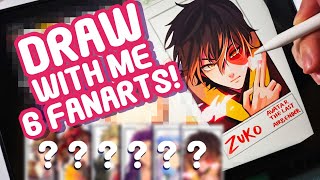 6 Fanart Challenge! | Draw With Me ✨