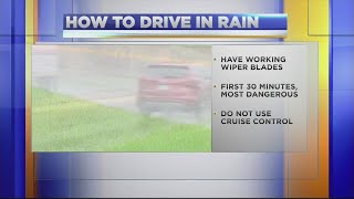 Be safe when driving on wet roads