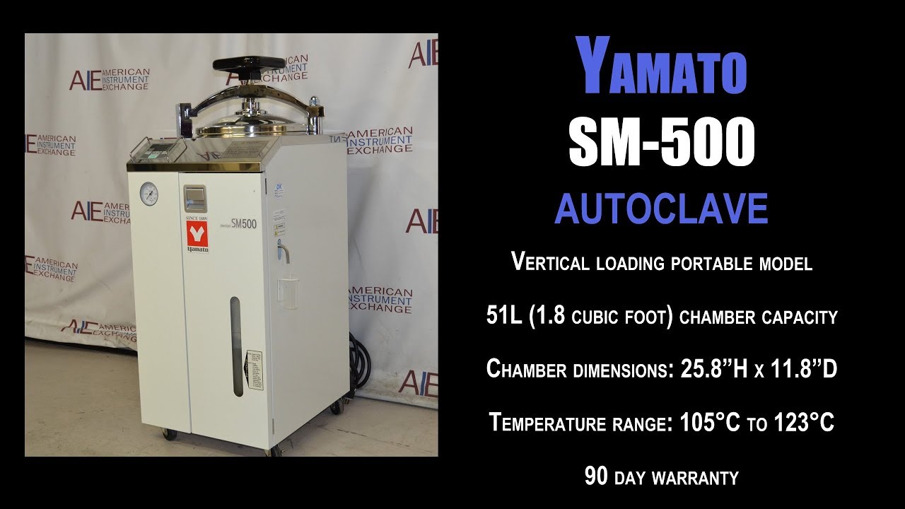 Yamato SM-500 vertical loading portable autoclave (0586C A CLAVE)