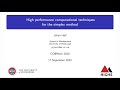 High Performance Computational Techniques for the Simplex Method