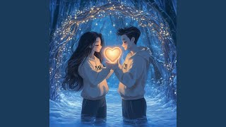 Snowflakes dance in twilight's glow