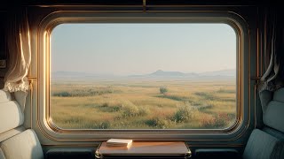 Peaceful Train Ride Through Endless Meadows | Relaxing Train Window View & Ambient Sounds screenshot 4
