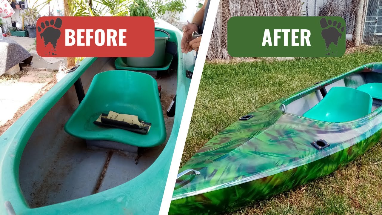DIY Budget Camo Canoe Makeover Easy Camouflage Paint job Full