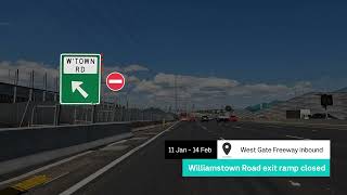 Summer Works 2022 - Plan your journey
This summer, there will be changes to traffic conditions for drivers travelling in the inner west.
We will be upgrading ramps, rebuilding the pavement and continuing to shift lanes on the West Gate Freeway to create new construction sites to rebuild and widen the Freeway by two new through lanes in each direction. Check out the detour routes in the video Summer Works 2022 - Plan your journey