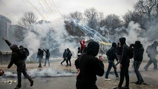 Violent protests against COVID restrictions in Brussels