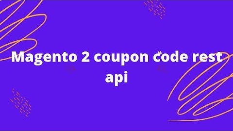 Magento 2 coupon code rest api